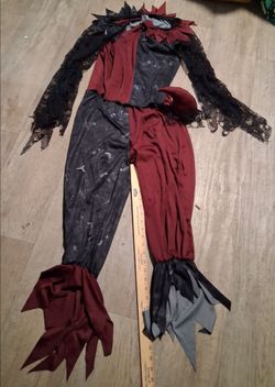 Scary Jester Harlequin Halloween Costume Two Piece
Men's XL Psycho Jester