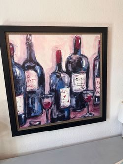 Large wine picture/print framed