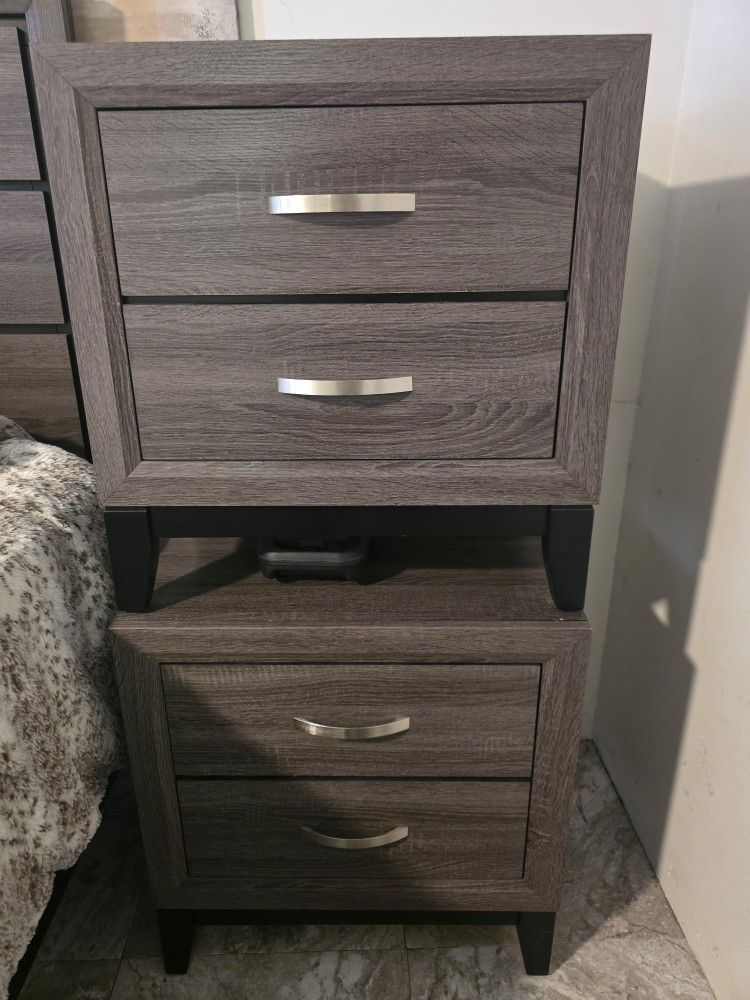 Grey Bedroom Nightstand