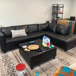Black Leather Couch MUST GO! GREAT CONDITION!