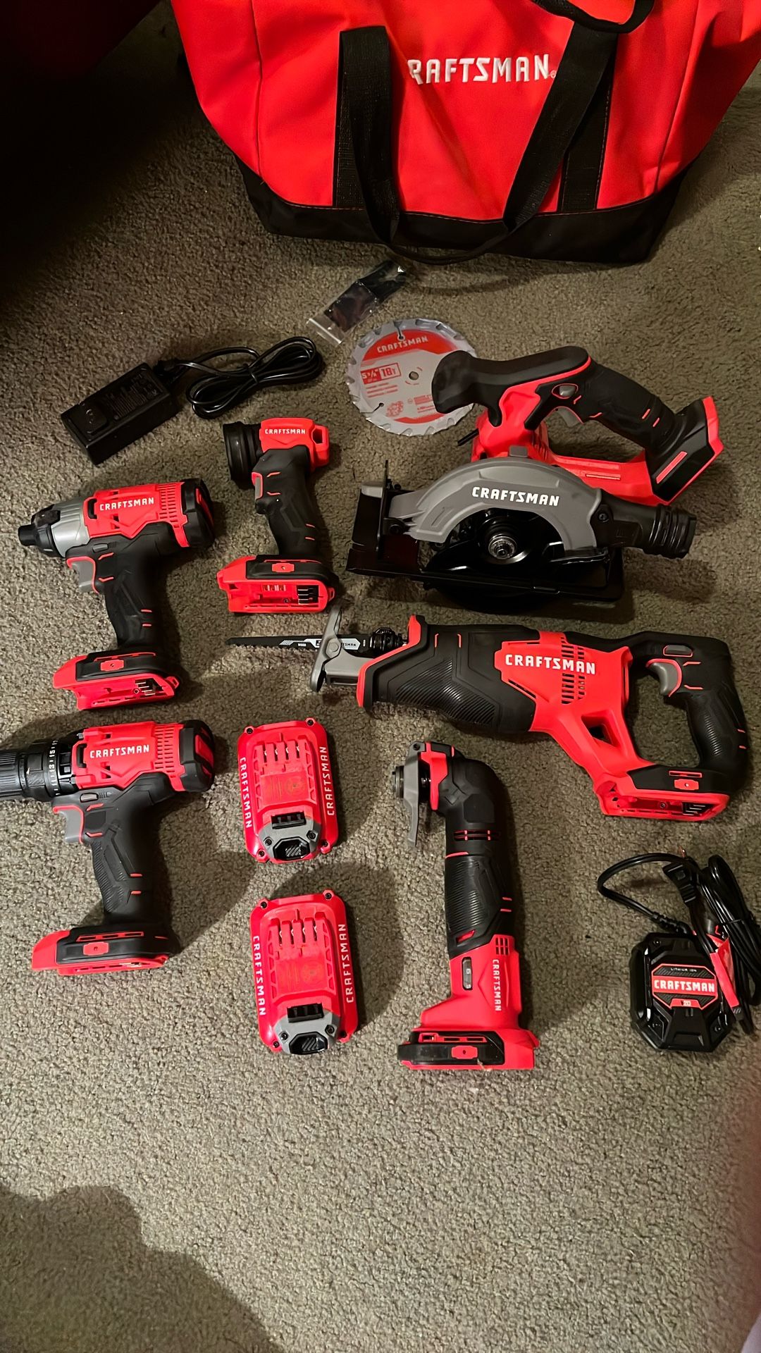 CRAFTSMAN V20 20-volt Max 8-Tool Power Tool Combo Kit with Soft Case (2-Batteries Included)