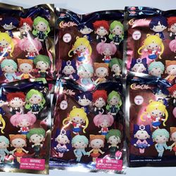SAILOR MOON MYSTERY BAG CLIPS x6 (Sealed/New)