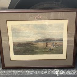 Douglas Adams "The Drive" framed & matted hand colored art print 28x37"