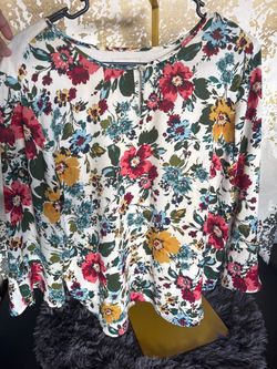 Floral Print Long Sleeve Women's Top