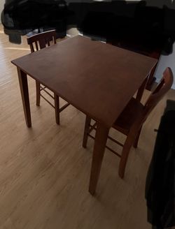 Table & 4 Chairs Brown 34 High