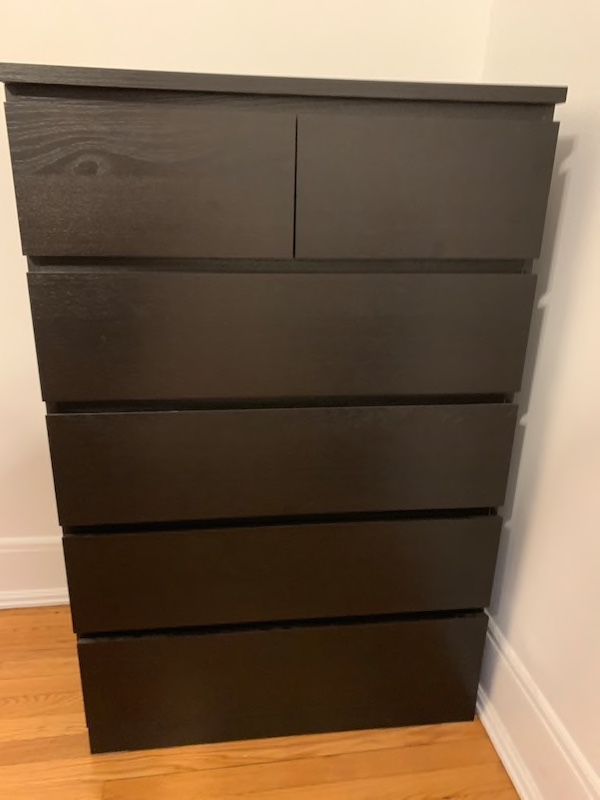 ❤️ MALM 6-drawer Dresser, Black | Super Clean | Tall Boy, Espresso, Chest, Furniture ❤️