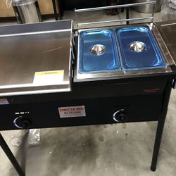 Deep fryer and flat grill