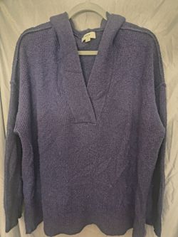 Aerie Blue Knit V-Neck Sweater