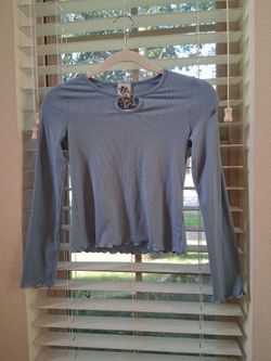 Girls blue long sleeve shirt size 10/12