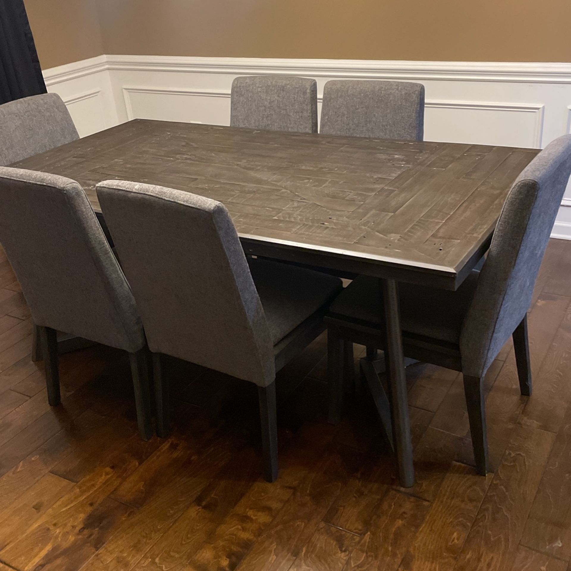 Large Wooden Dining Table For 6 For Sale