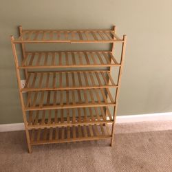4 Ft Tall Bamboo Wooden Shoe Organizer