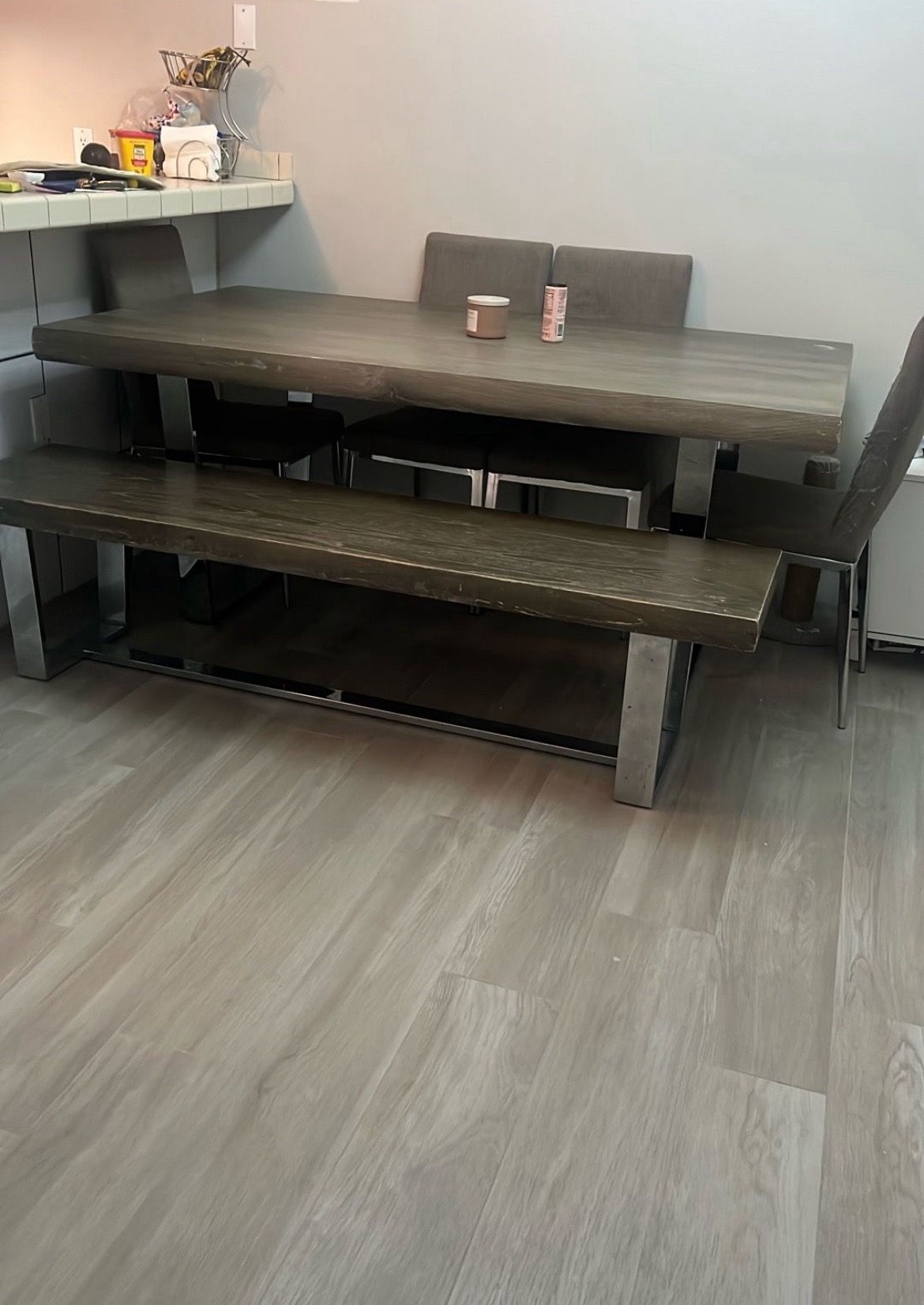 Dinner Table with bench wood