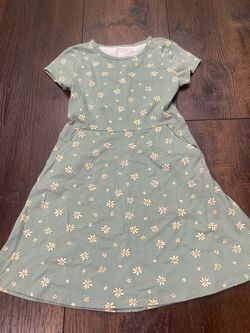 Girls light green flower dress size 6 by wonder nation #9