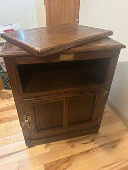 Ice box antique TV stand