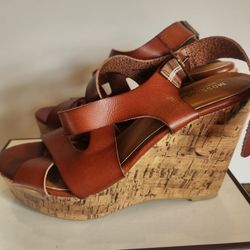 New Rust Red Wedge Sandals (7.5)