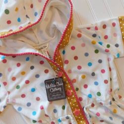 NWT Matilda Jane Girls 4 Polka Dot Terry Hoodie Swim Coverup