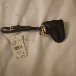 Michael Kors Black Puffy Heart Leather Charm