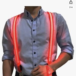 Led Light Up Suspenders! (Red)
