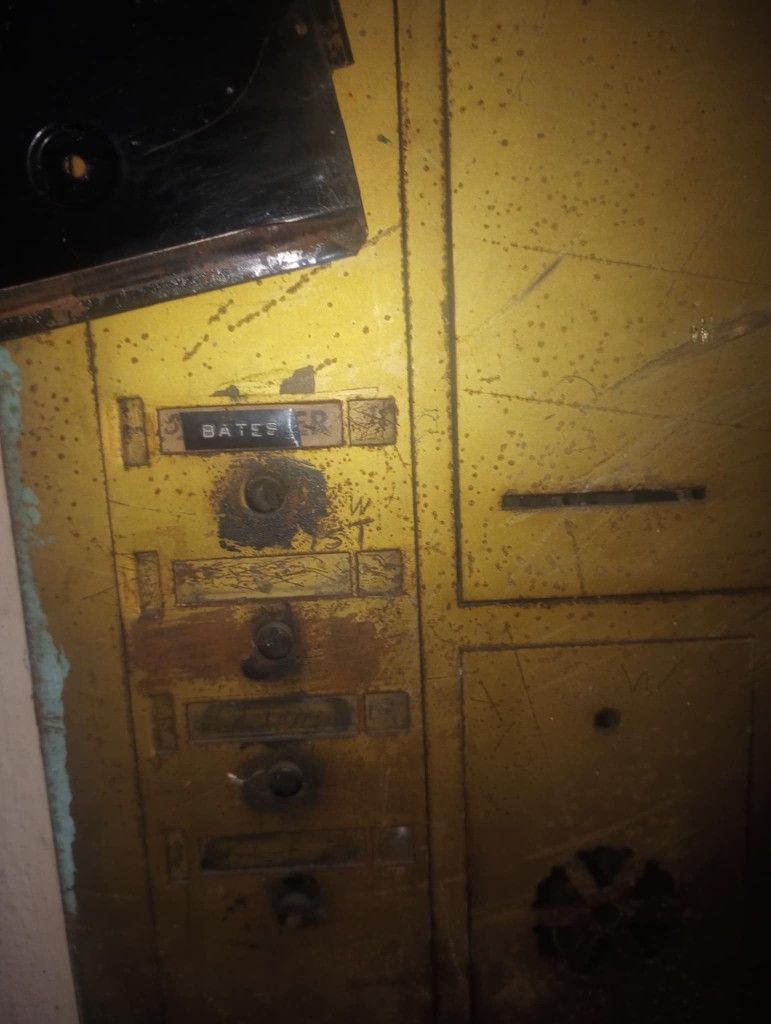 Old antique brass mailbox.
With individual links to apartment units for communication