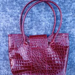 Burgundy Faux Alligator 