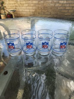 NFL Set- 4 Vintage NFC WEST Collector Drinking Glasses - All 4 Teams Represented