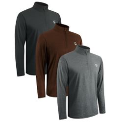 3 Pack Men’s Quarter Zip Quick Dry Pullover Sweatshirts