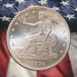 1876-CC Trade Dollar Silver Plated Novelty Coin - Uncirculated
