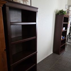 Two Wooden Book Shelves 
