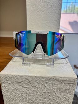 Pit Viper The 2000s Shield Wraparound Cycling Sunglasses White Mirror UV400