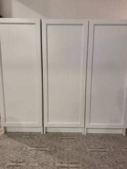 Set of 3 IKEA Billy shelves with Oxberg doors