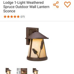 Home Decorators Collection Lodge 1-Light Weathered Spruce Outdoor Wall Lantern Sconce