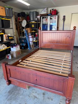 Bed frame with storage drawers full size