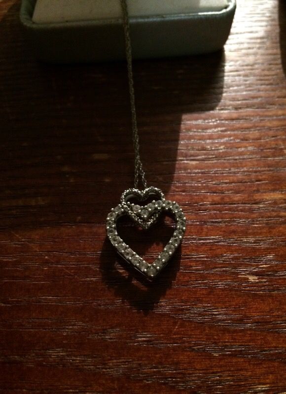 Silver studded heart necklace