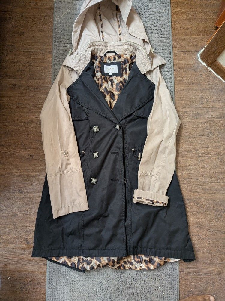 Laundry By Shelli Segal Above The Knee Hooded Jacket