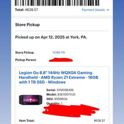 Legion Go 8.8" 144Hz WQXGA Gaming Handheld - AMD Ryzen Z1 Extreme - 16GB with 1 TB SSD - Windows