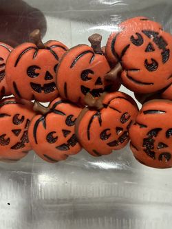 New 10ct Halloween orange pumpkin buttons craft supplies