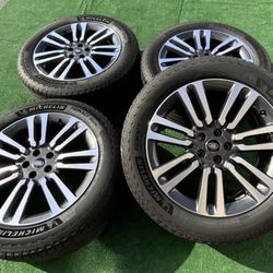  2024 RANGE ROVER OEM FACTORY 21" WHEELS RIMS MICHELIN TIRES DIAMOND TURNED/GREY