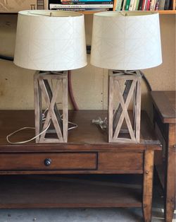 Set of Two Rustic Table Lamps
