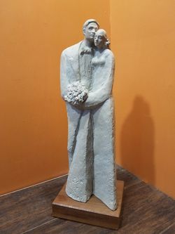 Happily ever after wedding couple statue figurine