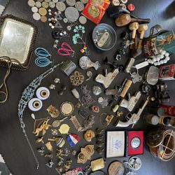 Antique Estate Items Jewelry, Coins, Toys, Bottle Caps
