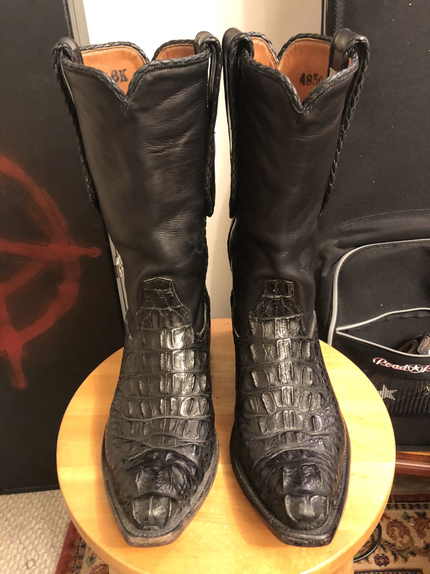 Rios Mercedes Boots .. Genuine Alligator Leather ..Black ..size 9 