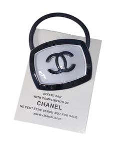 Chanel Hair Tie In Black And White Stamped On Back