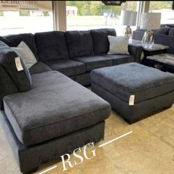 Sectional Couch Dark Gray, 2 Piece Sectional Couch with Chaise  Color Options, Sleeper Options ❤️No Needed Credit Check 💛 $39 Down Payment with Finan