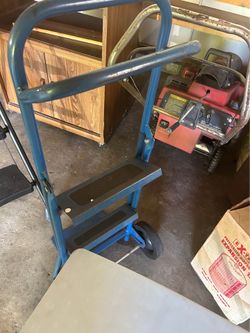 2-in-1 Convertible Hand Truck Step Stool Ladder Dolly Rolling Cart