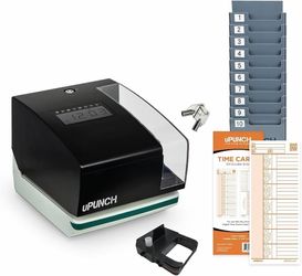 uPunch Digital Time Clock & Date Stamp Bundle with 100 Time Cards