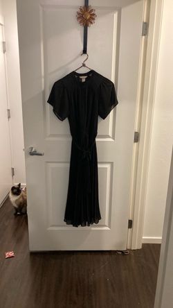 Black Midi Dress Short Sleeves
