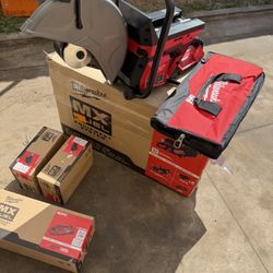 MX FUEL Lithium-Ion Cordless 14 in. Cut Off Saw Kit with (2) Batteries and Charger by Milwaukee