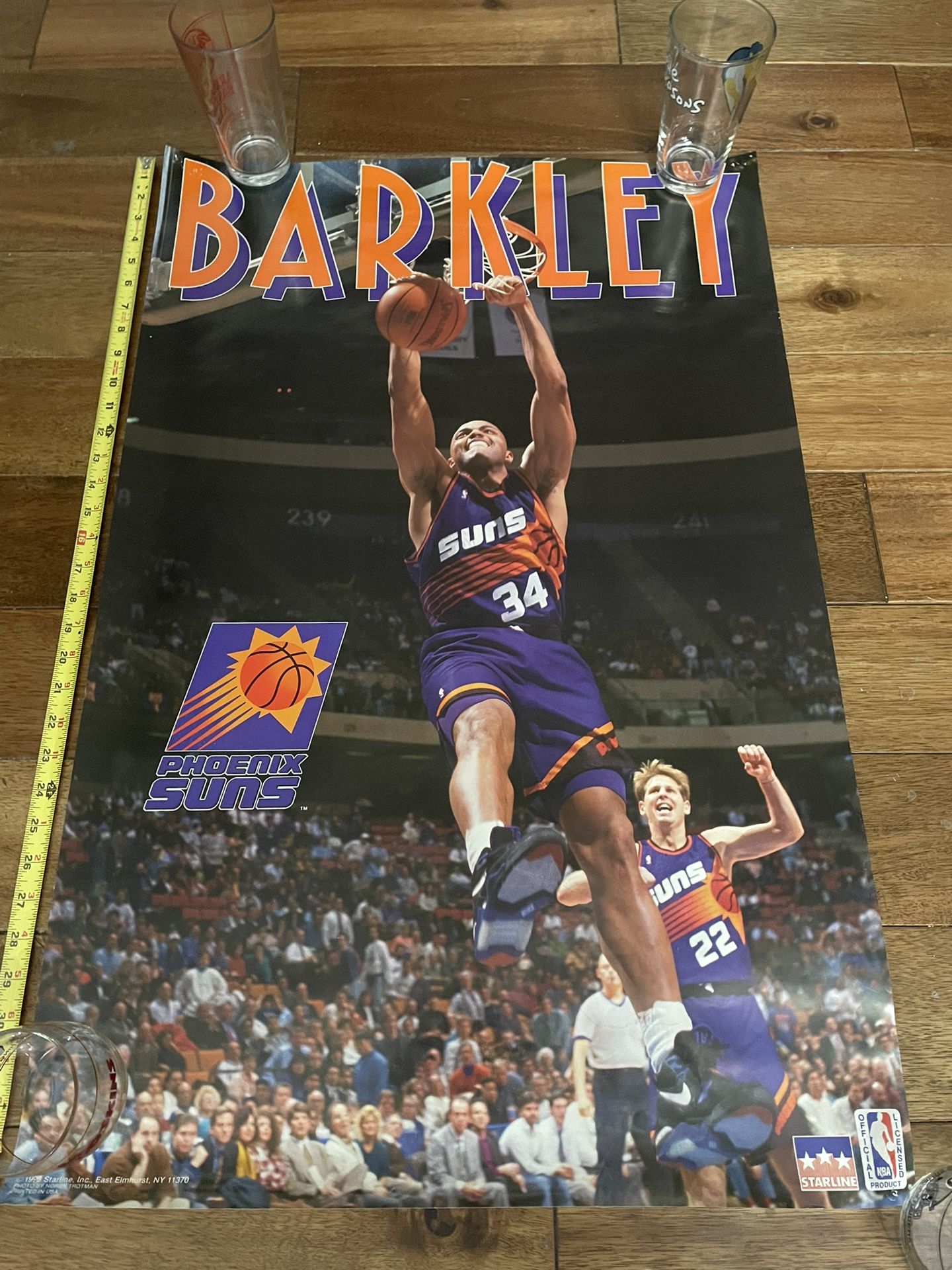CHARLES BARKLEY, PHOENIX SUNS,NBA,OFFICIAL LICENSED 1993 POSTER