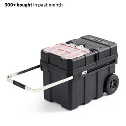 Keter Masterloader Resin Rolling Tool Box with Locking System and Removable Bins
