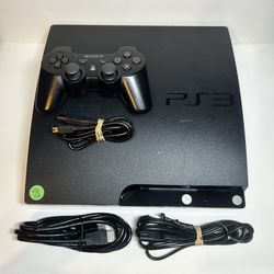 Sony PlayStation 3 PS3 Slim Black Console 250GB, TESTED & WORKING!